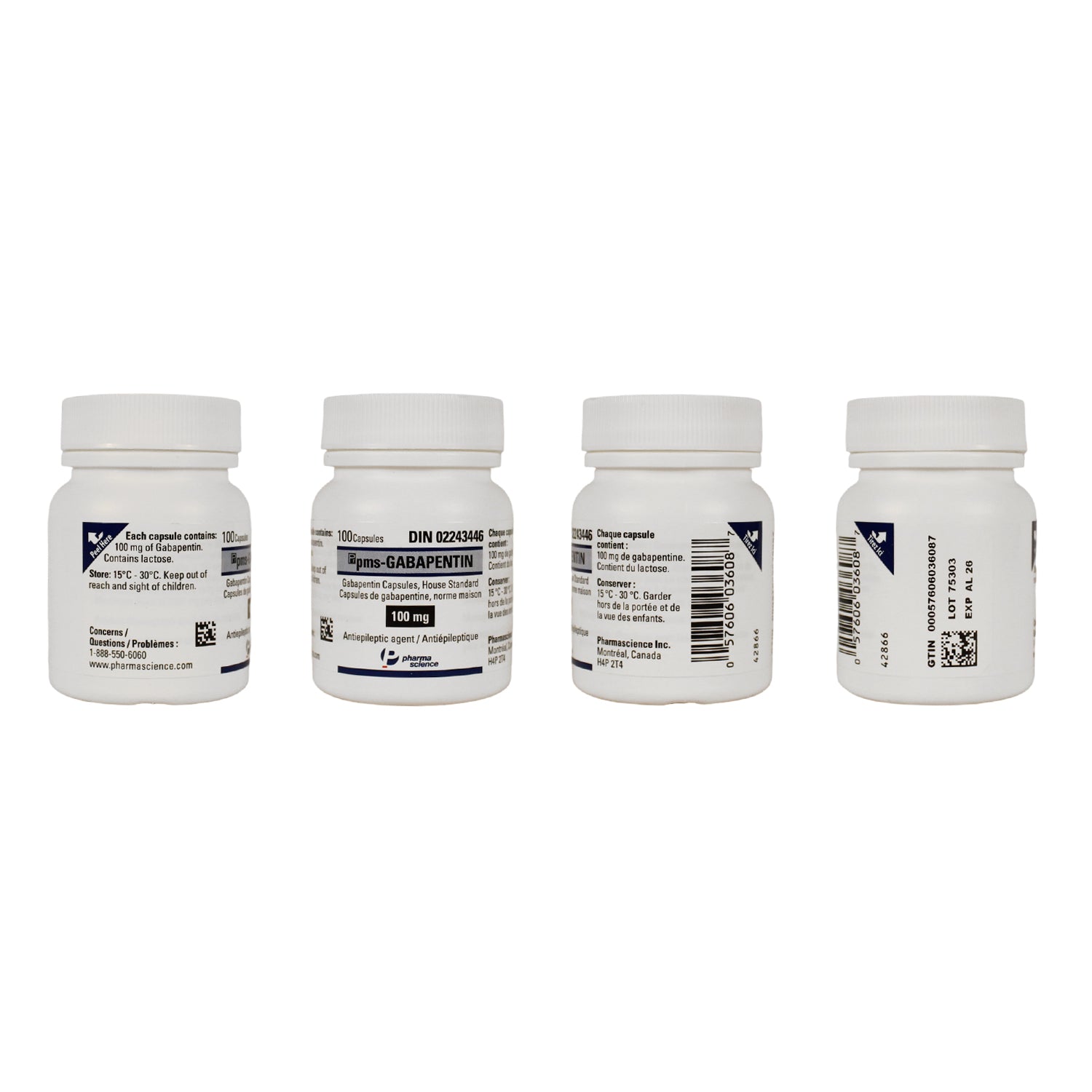 pms-Gabapentin 100 mg 100 Cap