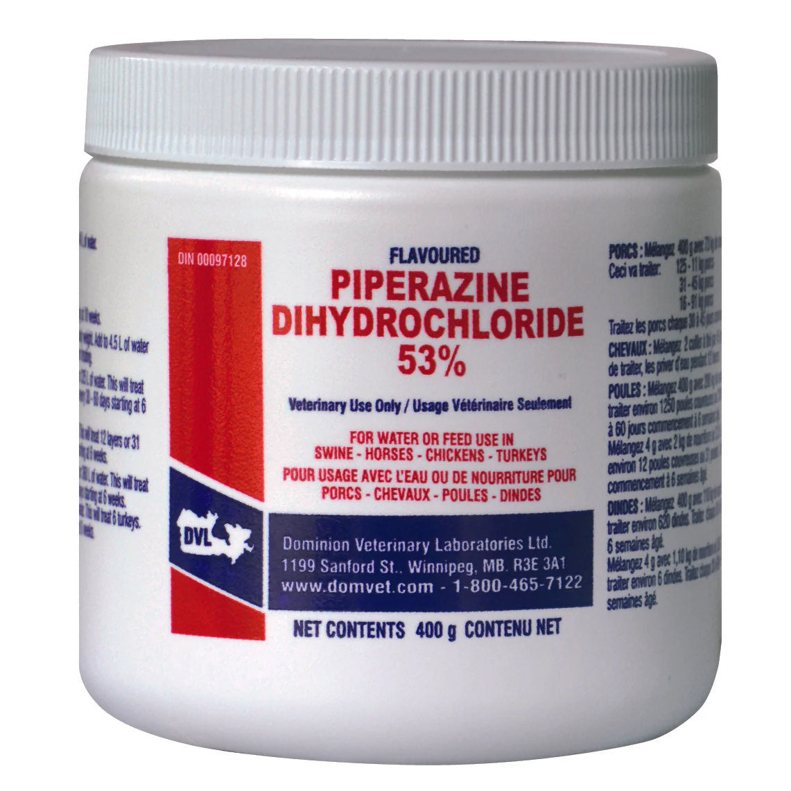 Piperazine dihydrochloride 53% 400 g 99.9 mg/g