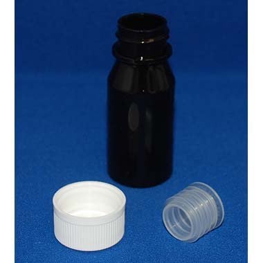 Bottle plastic amber StaySafe 28 ml - Starter Kit 24 mm