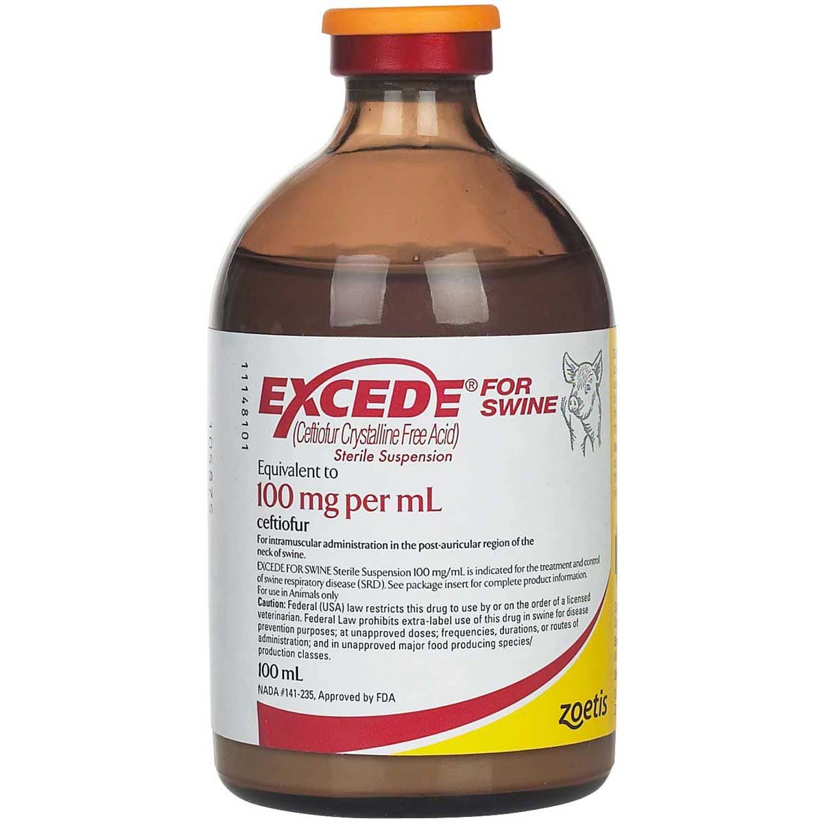 Excede injection for swine 100 mg/ml 100 ml