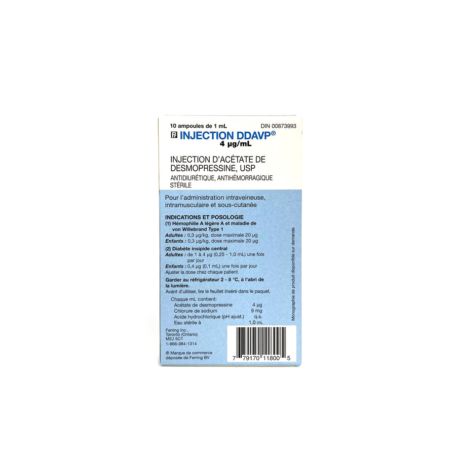 DDAVP for injection 4 mcg/ml 10 x 1 ml