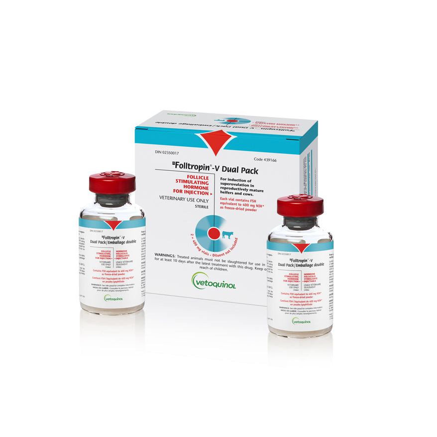 Folltropin-V dual pack (no diluent) 400 mg 2 x 20 ml