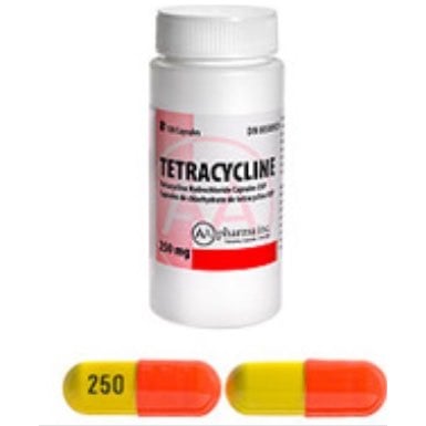 Tetracycline 250 mg 100 Cap