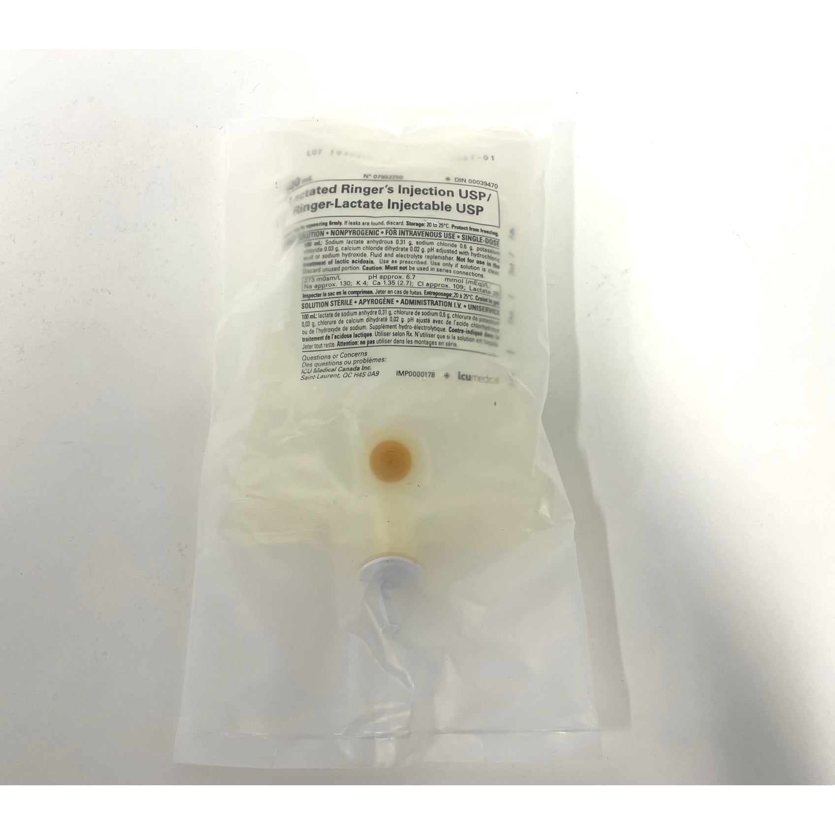 Lactate Ringer's injection USP N/ A 500 ml