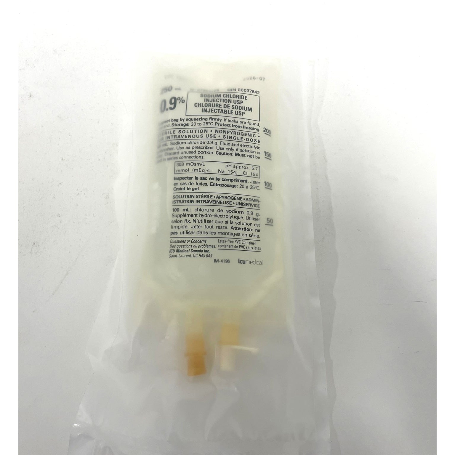 Sodium chloride injection USP 250 ml 0.9 %