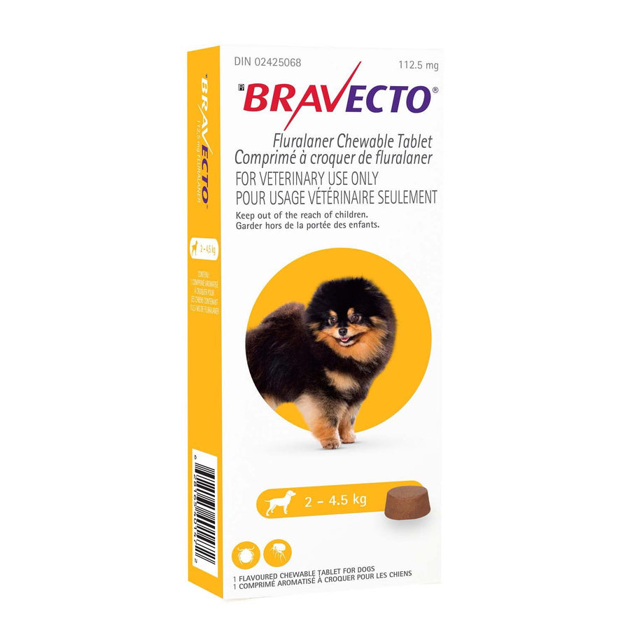 Bravecto Chewable Tablet Yellow/Jaune 2 - 4.5 kg 1 Chewable Tablets