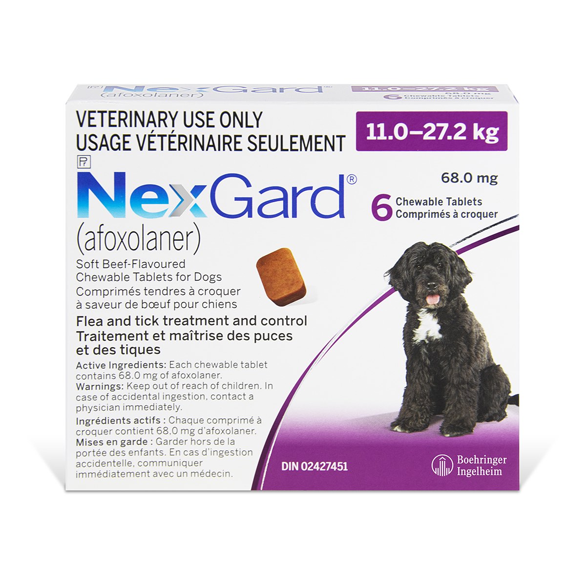 NexGard chewable tablets for dogs Purple/Mauve 11 - 27.2 kg 6 Chewable Tablets