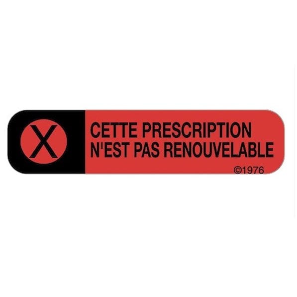 French labels Cette prescription n'est pas renouvelable 2 x 500 /Pack