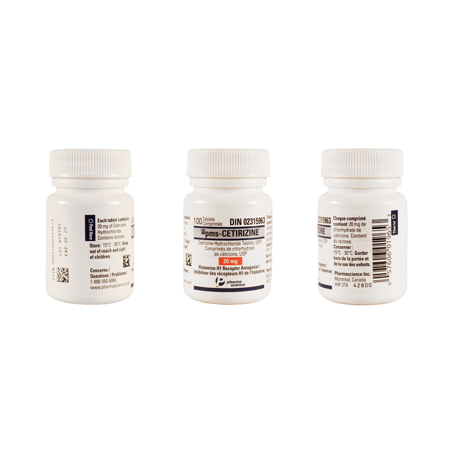 pms-Cetirizine 20 mg 100 Tab