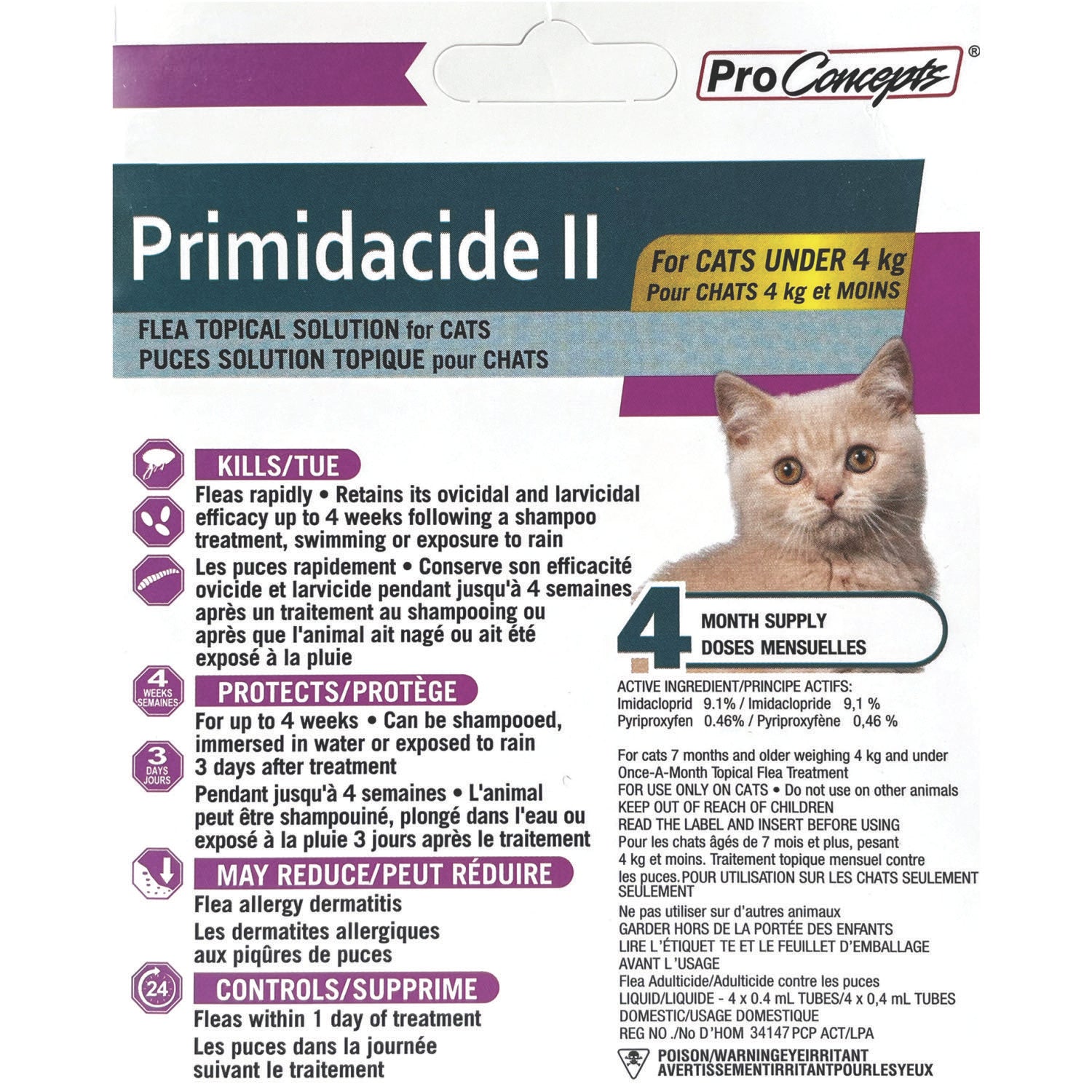 Primidacide II for cat 4 Tubes < 4 kg