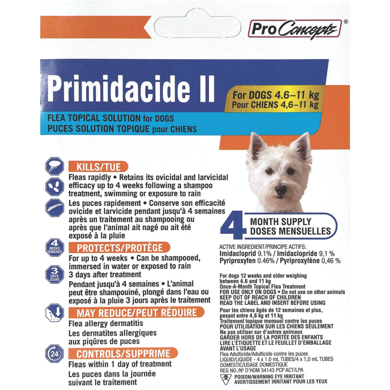 Primidacide II for dog 4 Tubes 4.6 - 11 kg