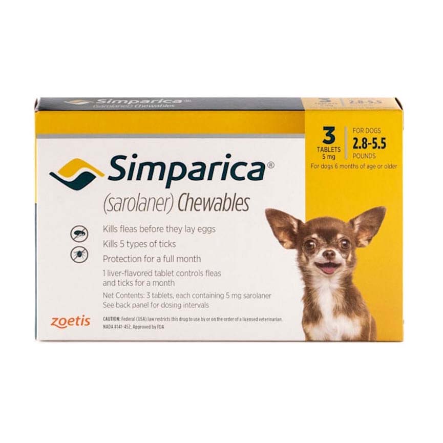 Simparica Yellow/Jaune 1.3 - 2.5 kg 3 Tab