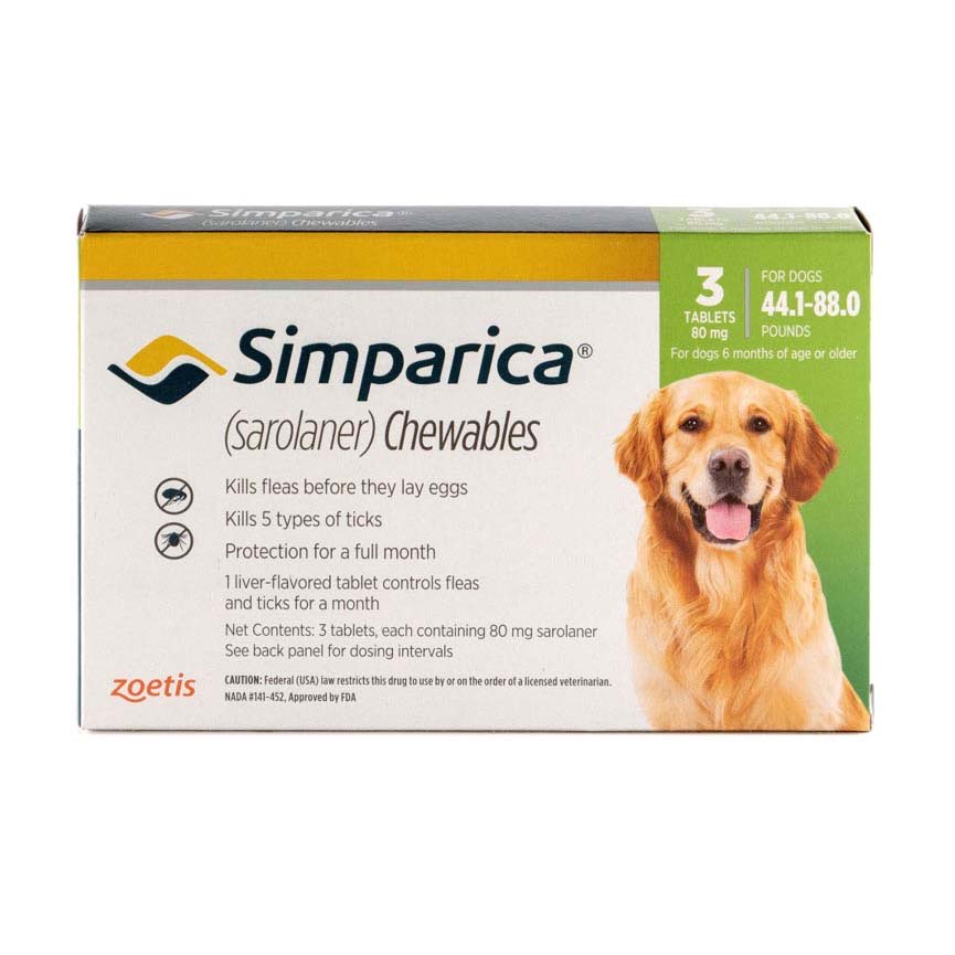 Simparica Green/Vert 20.1 - 40 kg 3 Tab
