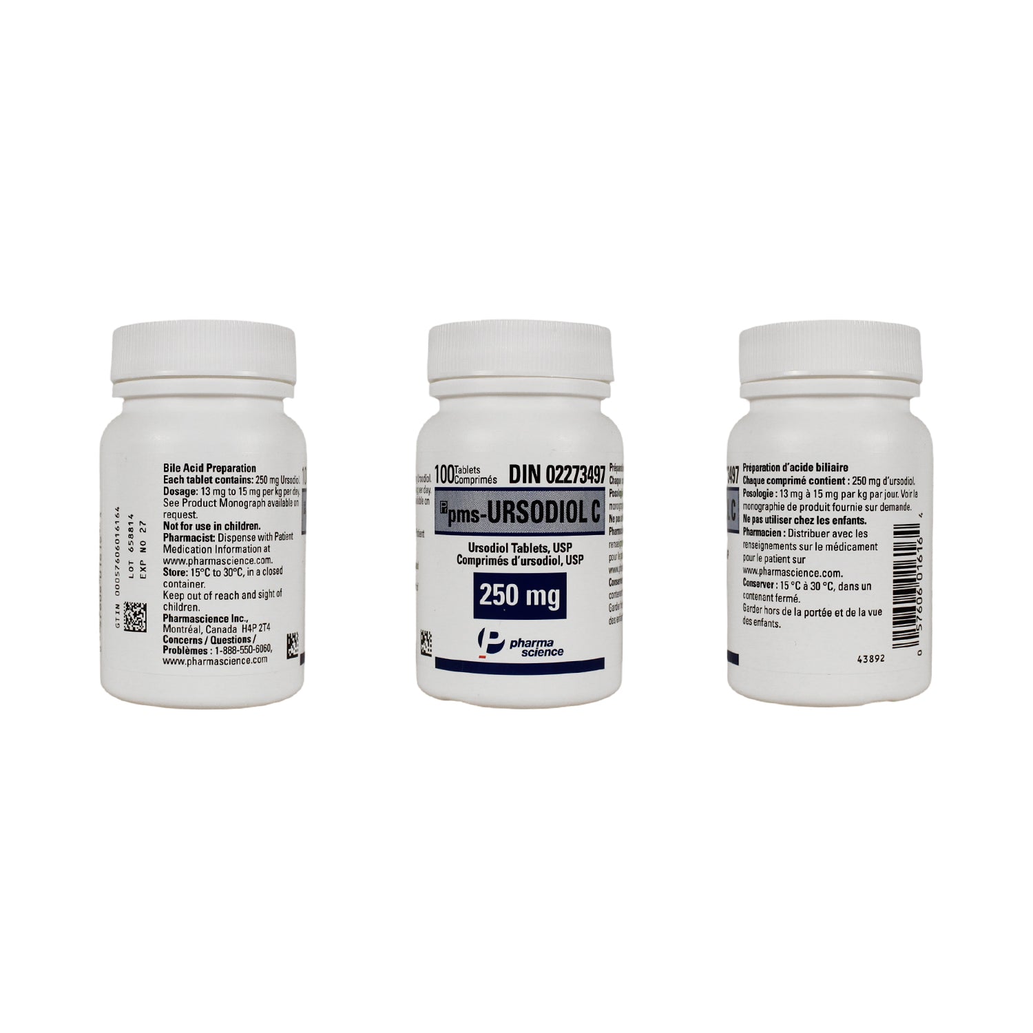 pms-Ursodiol C 250 mg 100 Tab
