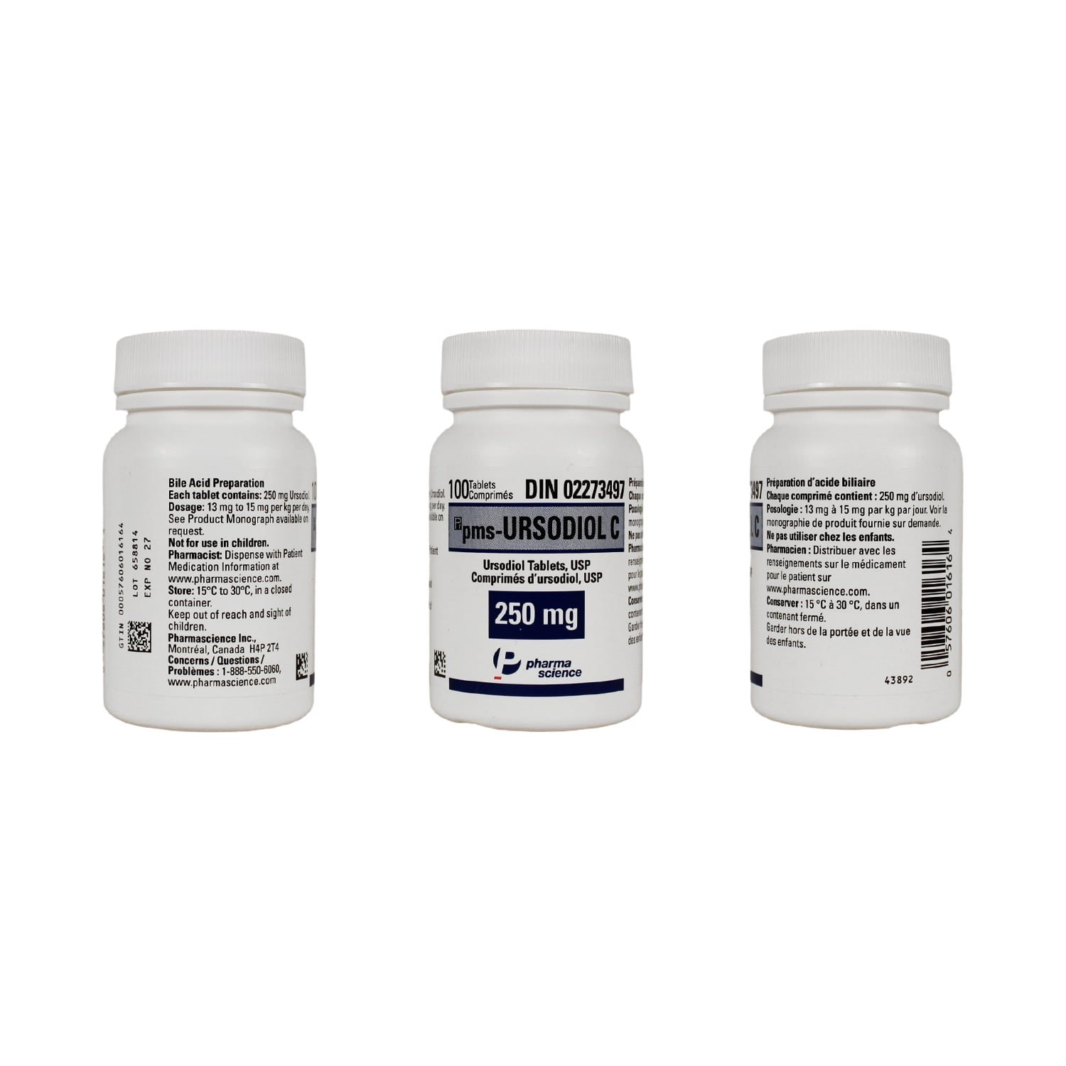 pms-Ursodiol C 250 mg 100 Tab