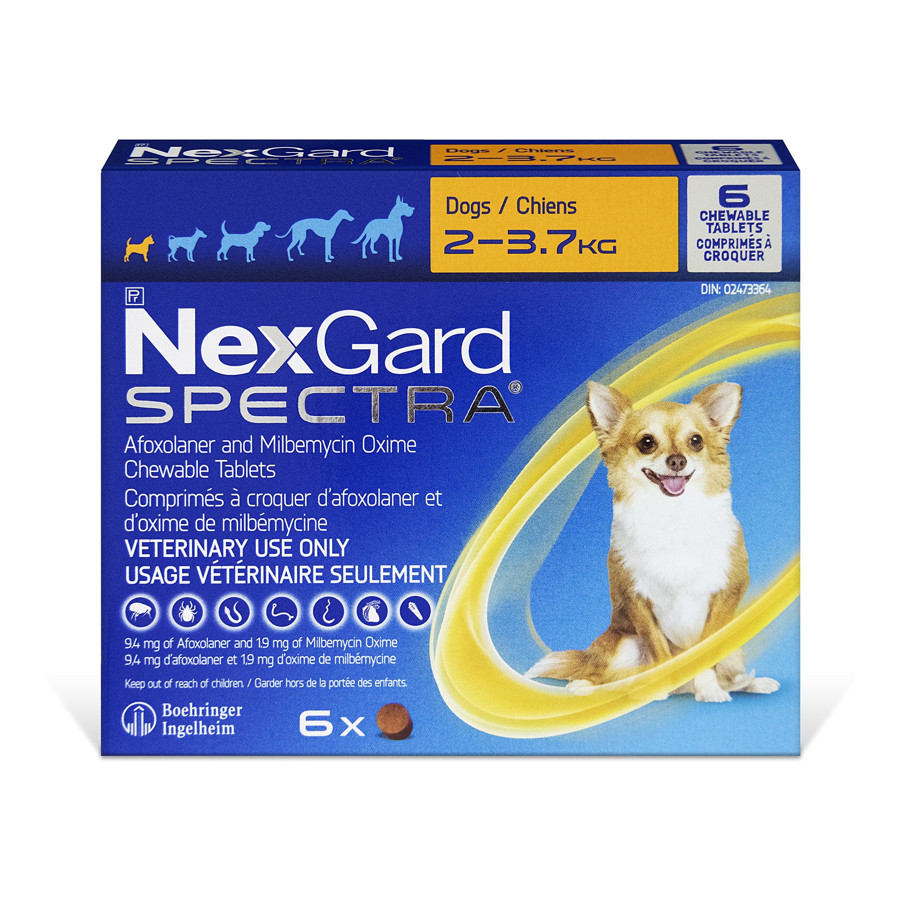 NexGard Spectra chewable tablets for dogs Orange 2 - 3.7 kg 6 Chewable Tablets