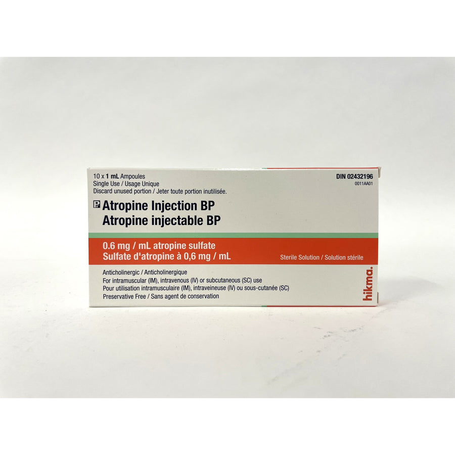 Atropine injection 0.6 mg/ml 10 x 1 ml