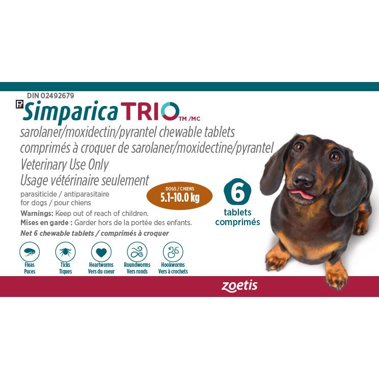 Simparica TRIO Caramel 5.1 - 10 kg 6 Tab