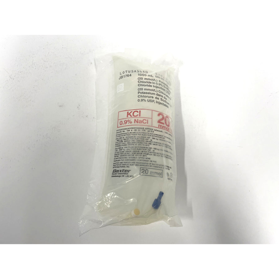 Potassium Chloride (KCl) in 0.9% Sodium Chloride (NaCl) Injectable Solution 1000 ml 1.5 mg/ml