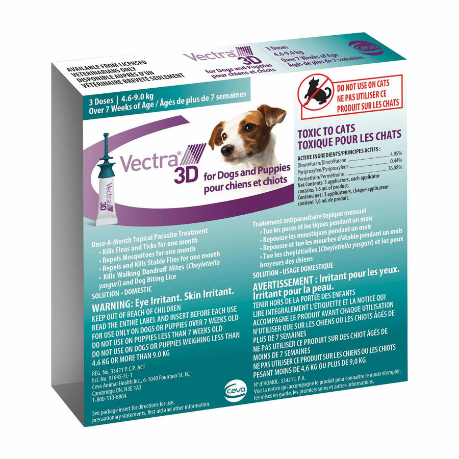 Vectra 3D for dogs and puppies 3 /Pack Aqua 4.6 - 9 kg