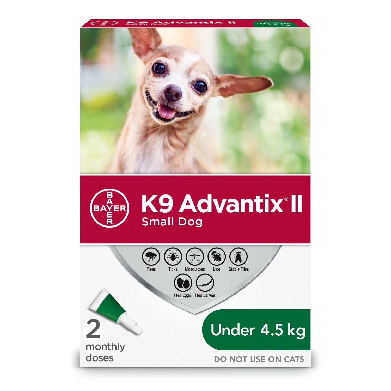 K9 Advantix II for dogs Green/Vert < 4.5 kg 2 x 0.4 ml