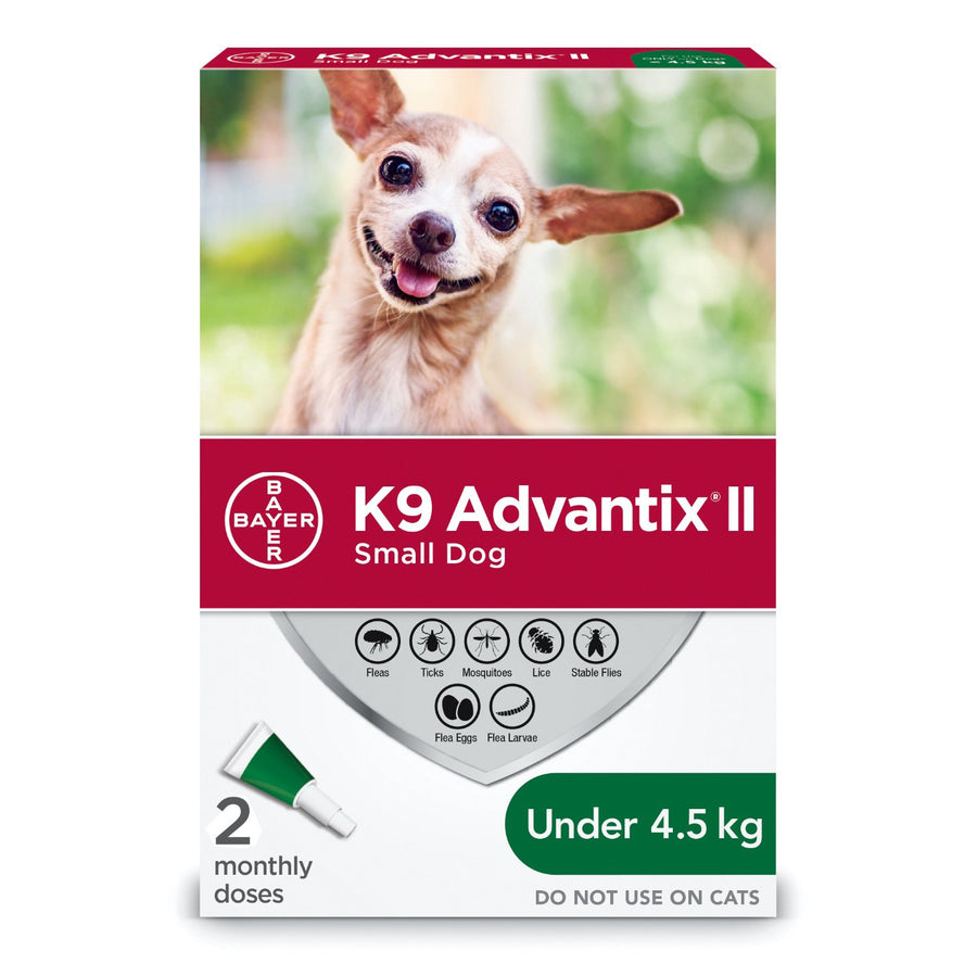 K9 Advantix II for dogs Green/Vert < 4.5 kg 2 x 0.4 ml