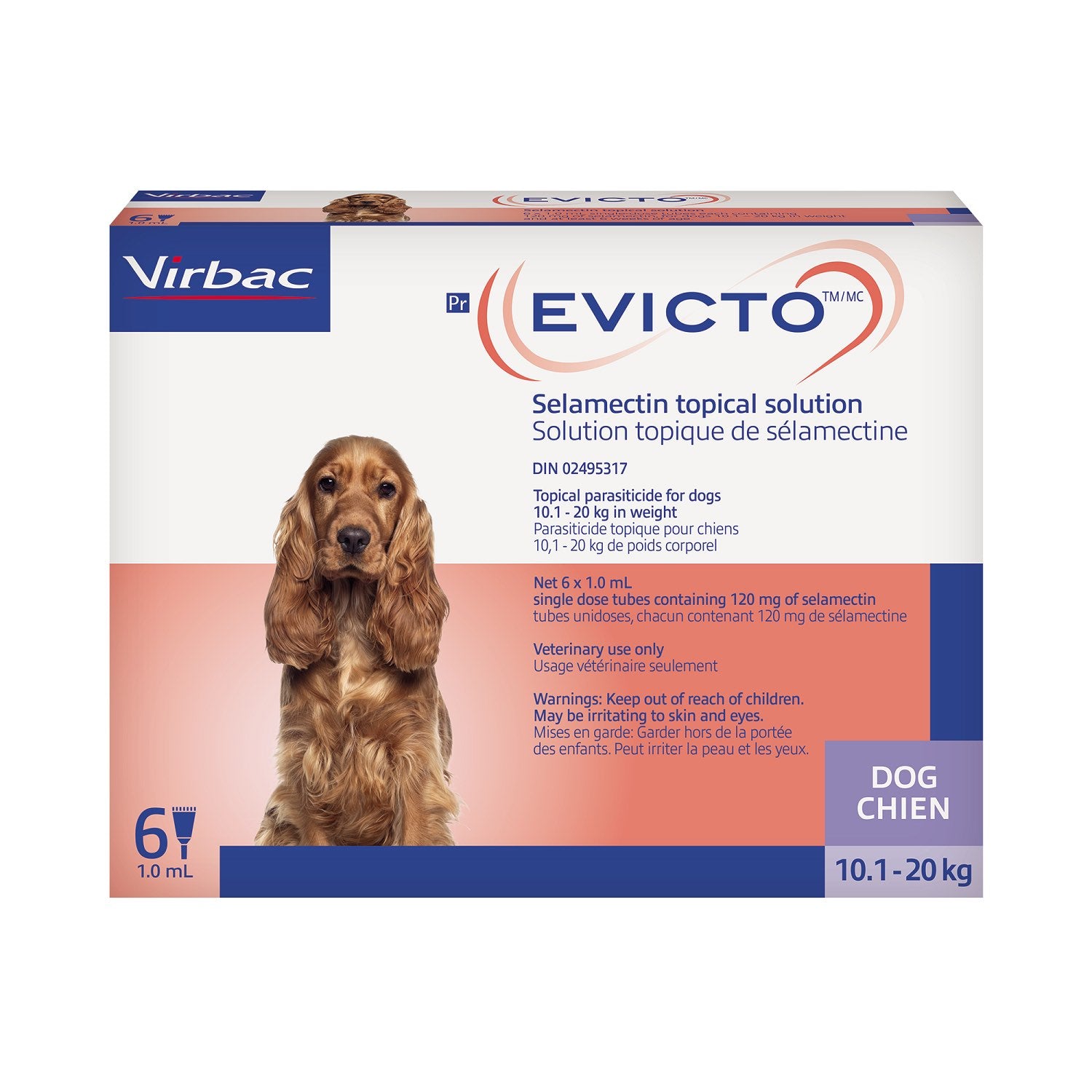 Evicto for Dog Purple/Mauve 10.1 - 20 kg 6 x 1 ml