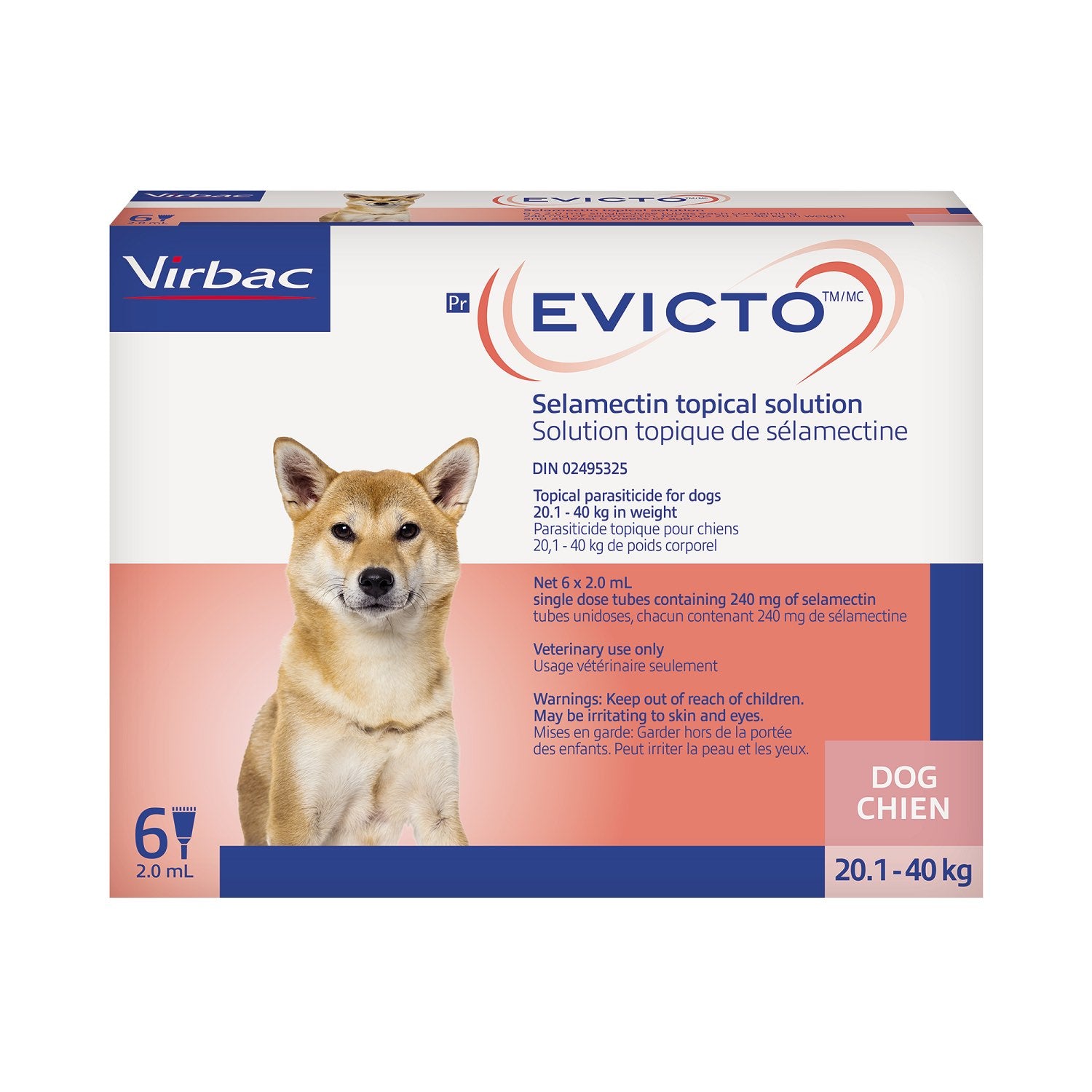Evicto for Dog Pink/Rose 20.1 - 40 kg 6 x 2 ml