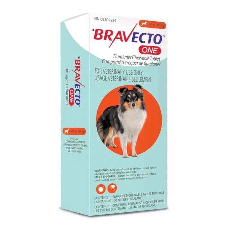 Bravecto ONE Chewable Tablet Orange 4.6 - 10 kg 1 Chewable Tablets