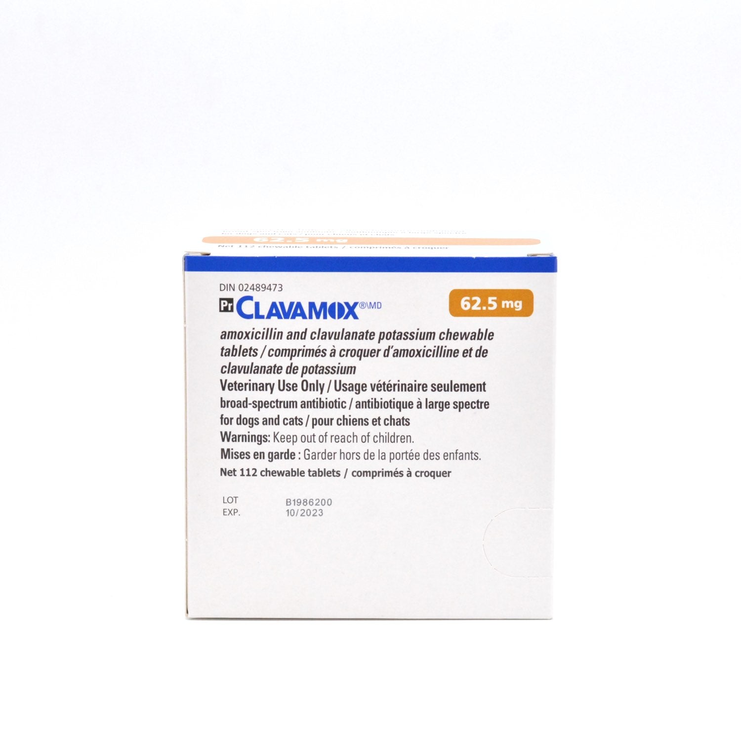 Clavamox 62.5 mg 112 Chewable Tablets