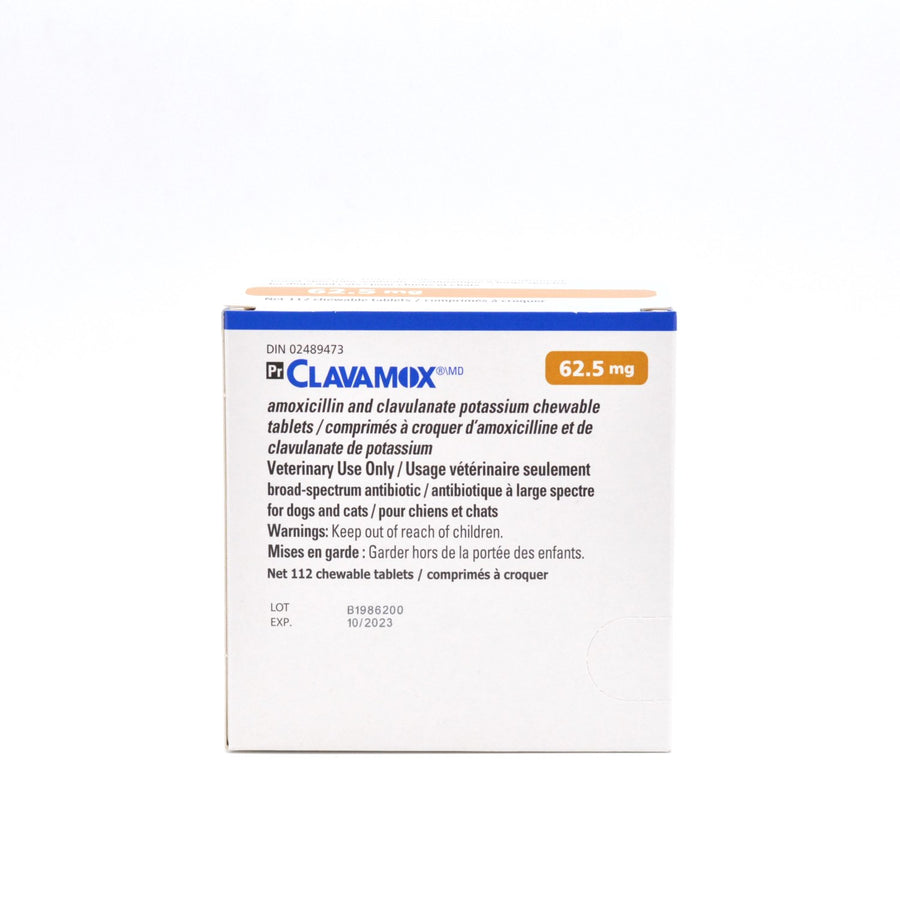 Clavamox 62.5 mg 112 Chewable Tablets