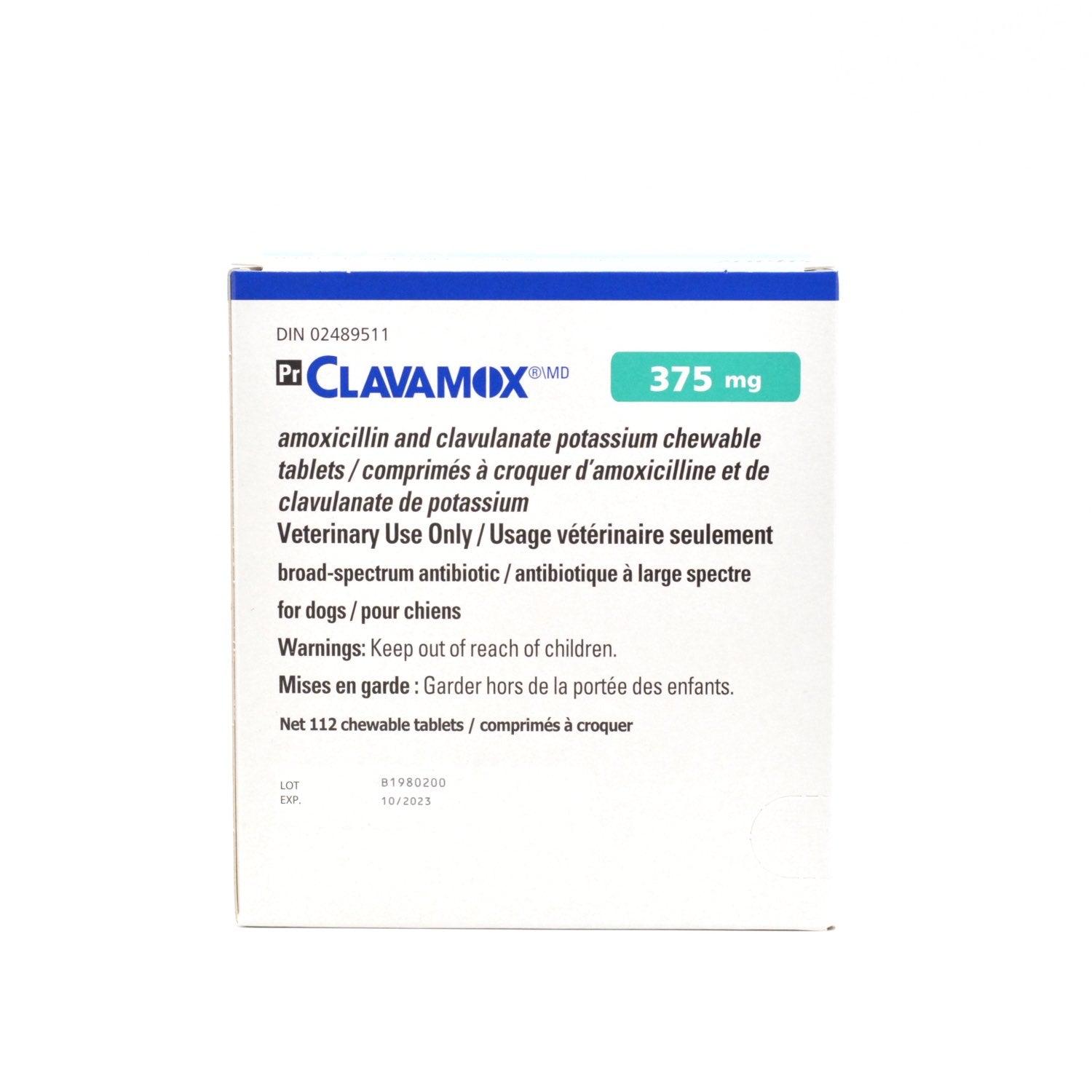 Clavamox 375 mg 112 Chewable Tablets