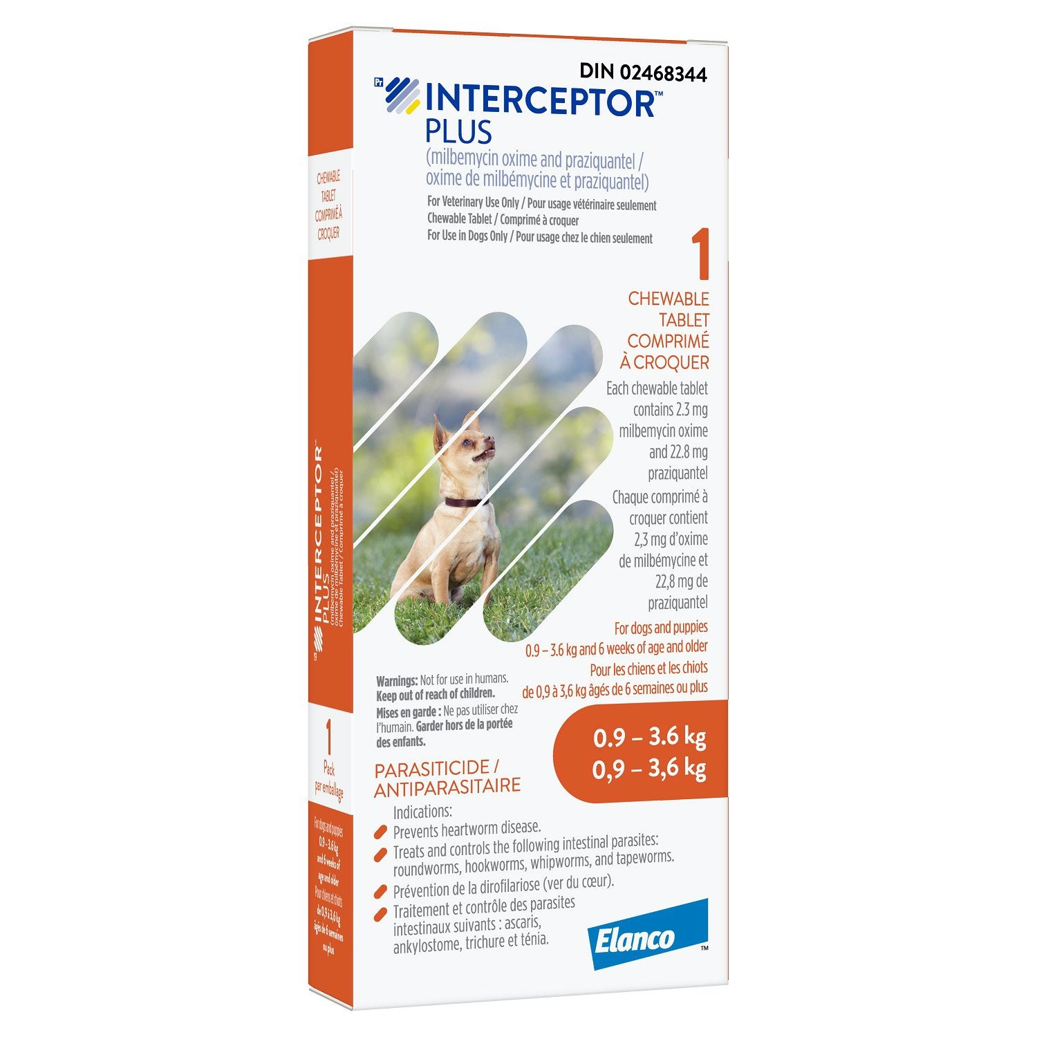 Interceptor Plus chewable tablet Orange 0.9-3.6 kg 16 x 1 Chewable Tablets