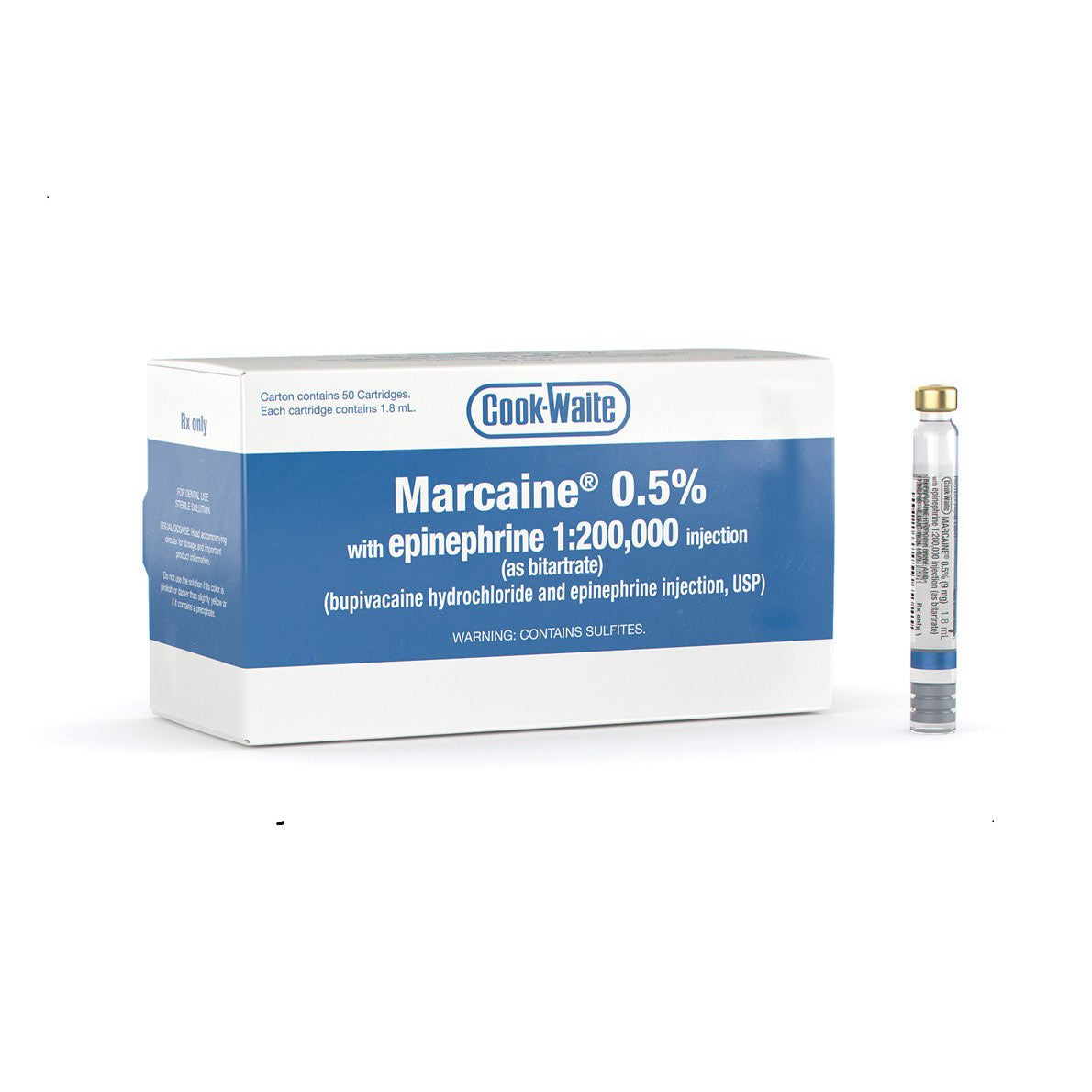 Marcaine with epinephrine 0.5 % 50 x 1.8 ml
