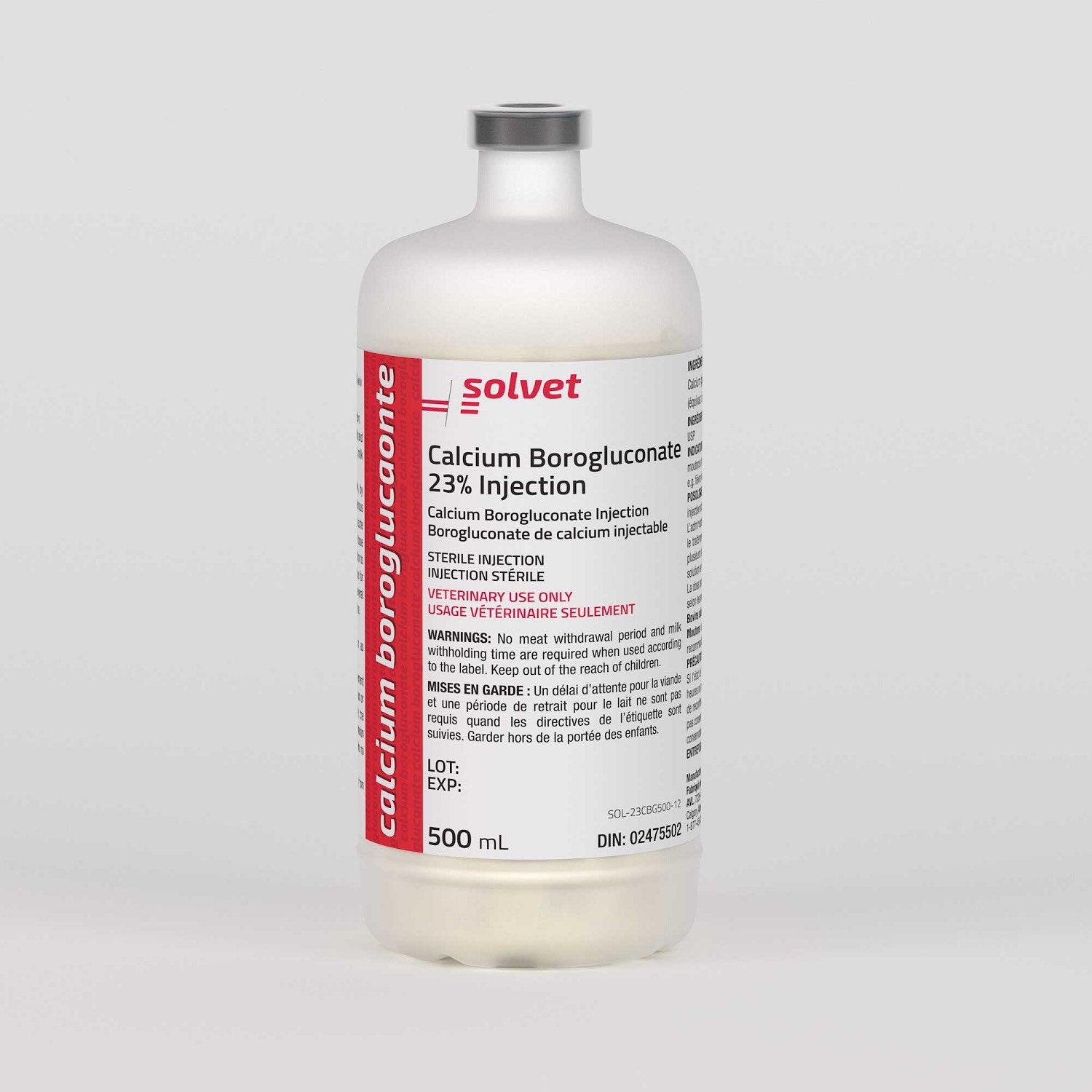 Calcium borogluconate injection 500 ml 23 %