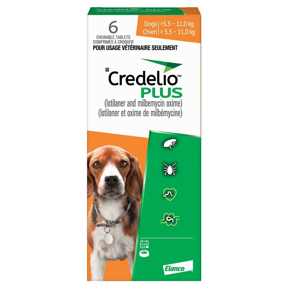 Credelio Plus for dogs Orange 5.6 - 11 kg 6 Chewable Tablets
