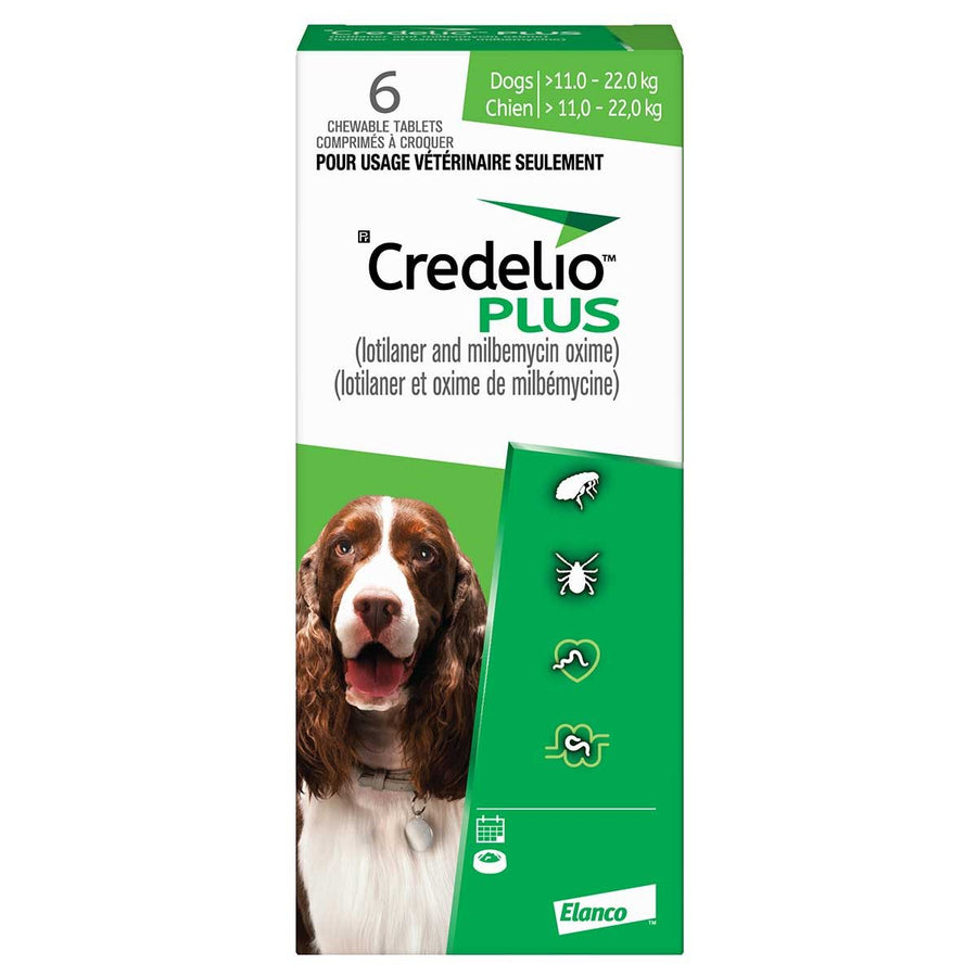 Credelio Plus for dogs Green/Vert 11.1 - 22 kg 6 Chewable Tablets