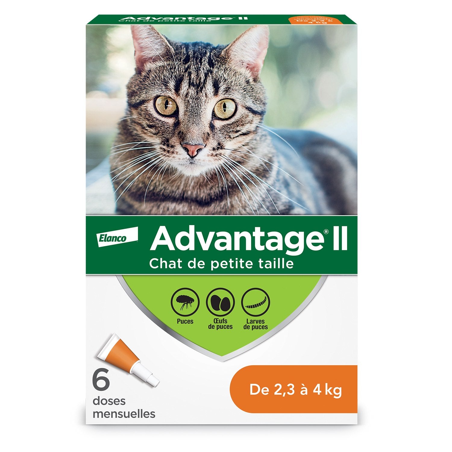 Advantage II for cats 6 /Pack Orange 2.3 - 4 kg