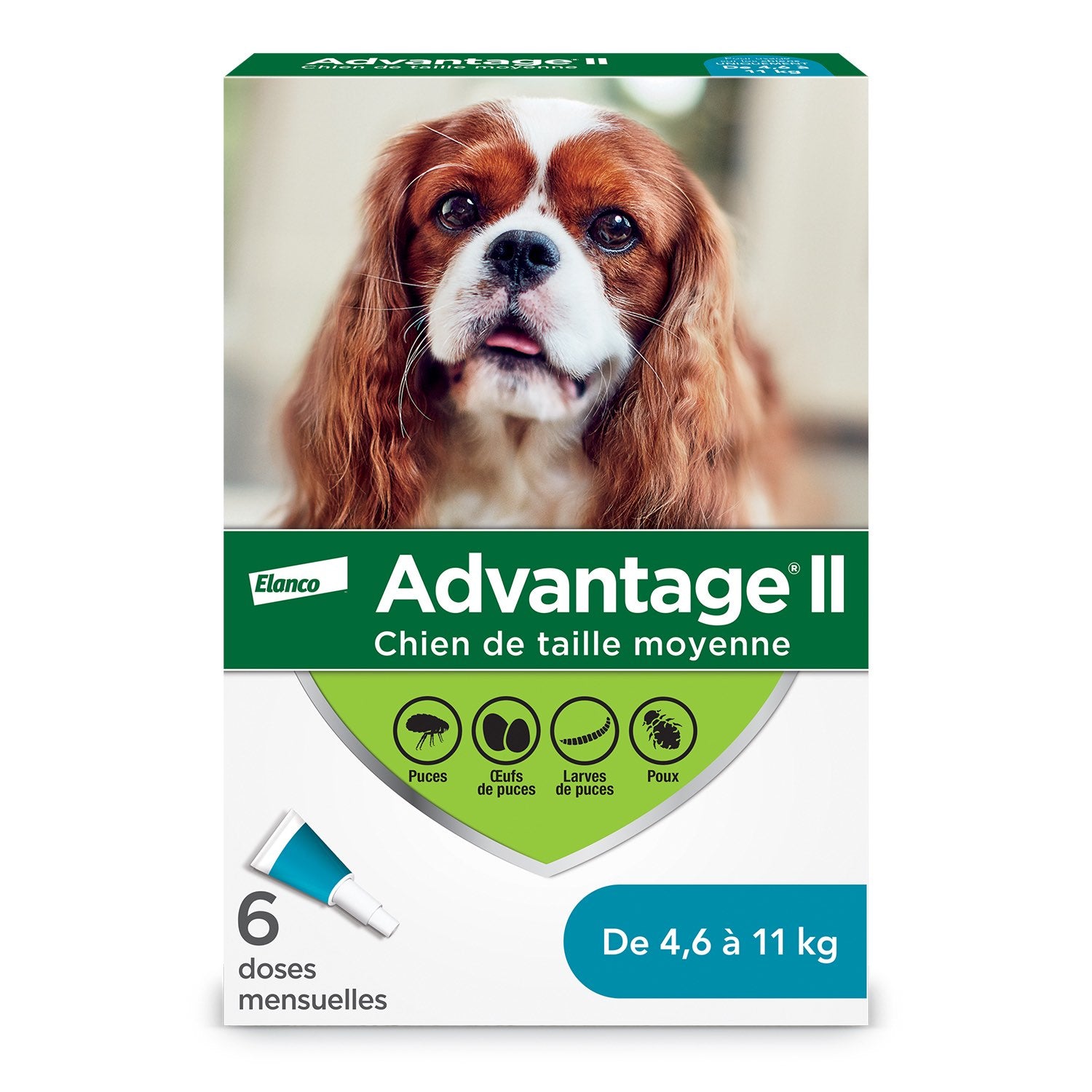 Advantage II for dogs Aqua 4.6 - 11 kg 6 /Pack