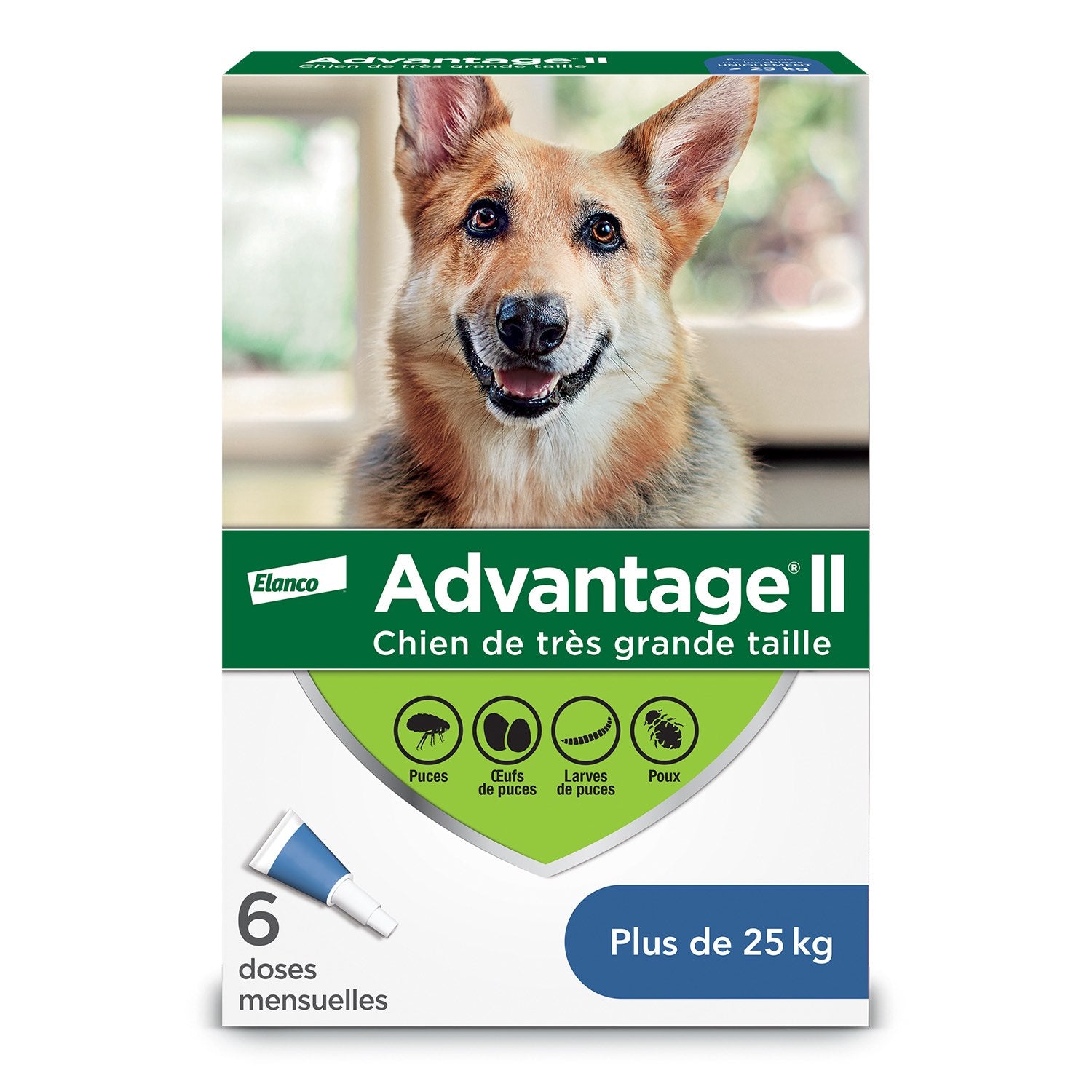 Advantage II for dogs Blue/Bleu > 25 kg 6 /Pack