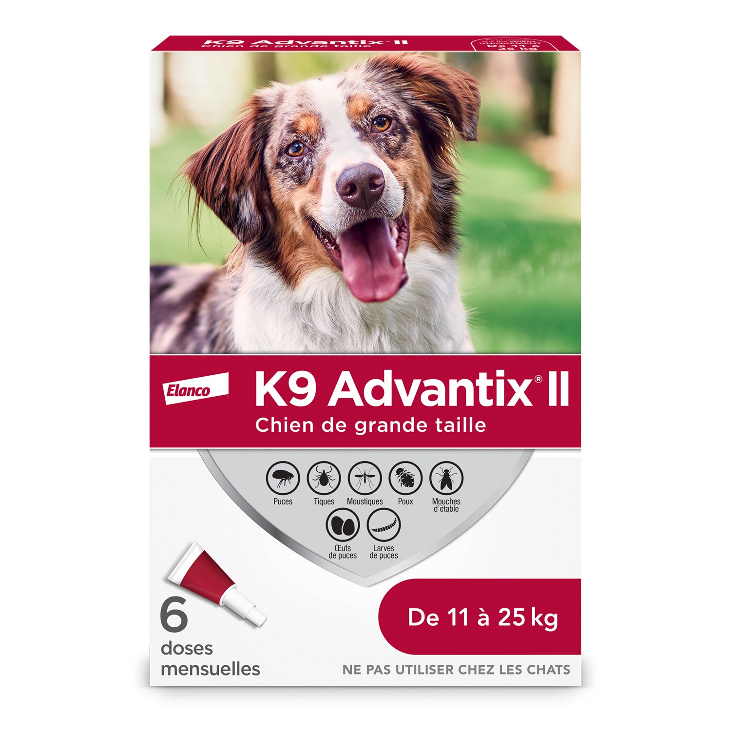 K9 Advantix II for dogs Red/Rouge 11 - 25 kg 6 x 2.5 ml