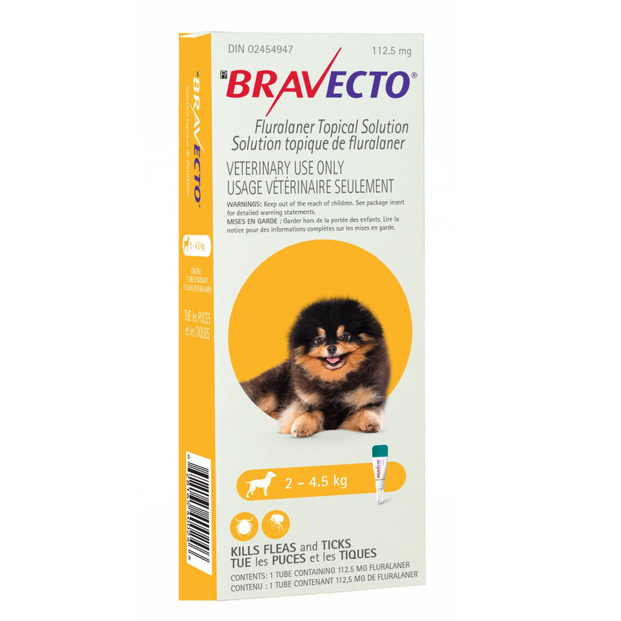 Bravecto topical solution for dogs Yellow/Jaune 2 - 4.5 kg 1 Applicator
