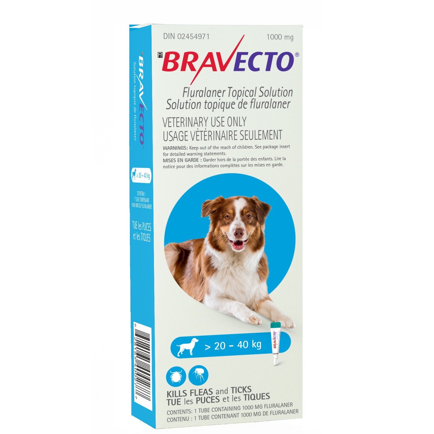 Bravecto topical solution for dogs Blue/Bleu 20.1 - 40 kg 1 Applicator