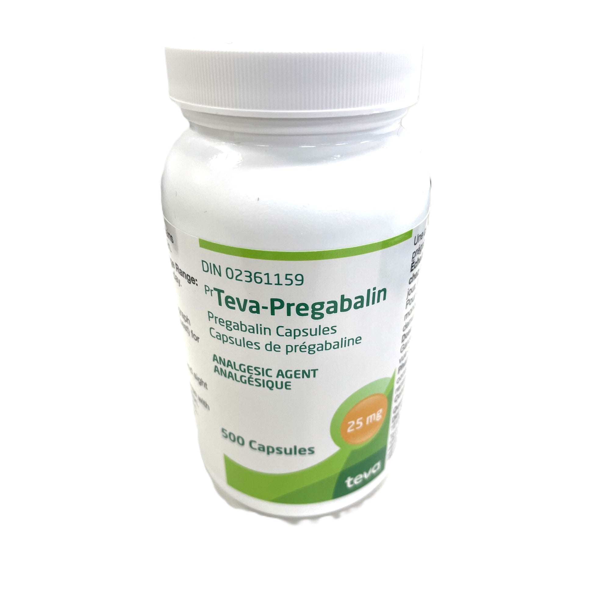 Teva-Pregabalin capsules 25 mg 500 Cap