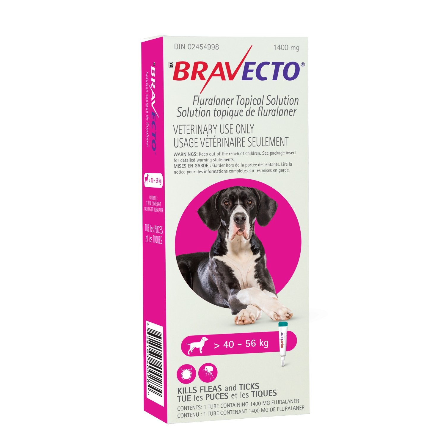 Bravecto topical solution for dogs Pink/Rose 40.1 - 56 kg 1 Applicator