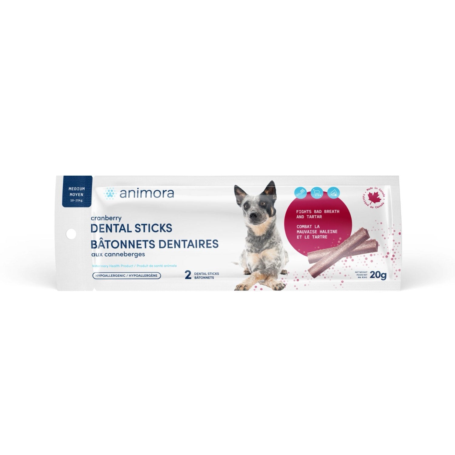 Dental sticks for medium dogs Cranberry Disc. - 2 /Pack