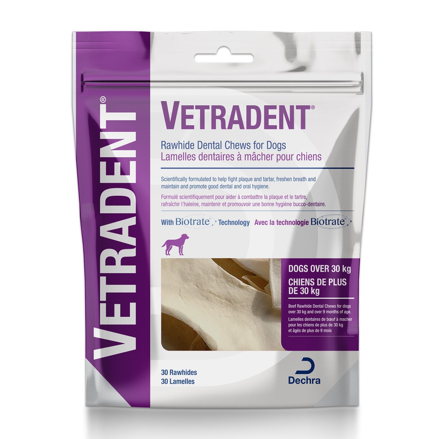 Vetradent rawhide dental chews 30 Chews > 30 kg