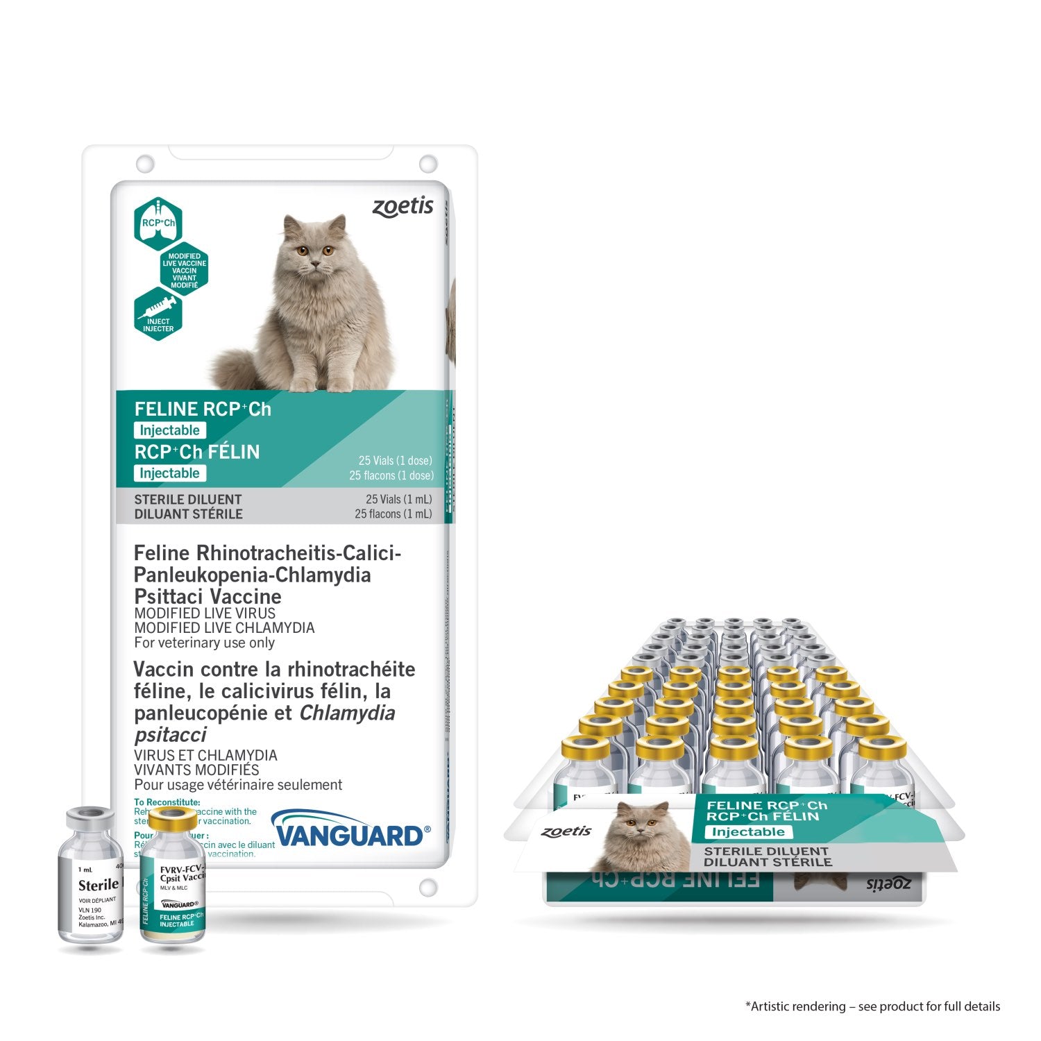Vanguard Feline RCP+Ch Inj. (with diluent) 1 ml/Dose 25 x 1 ml