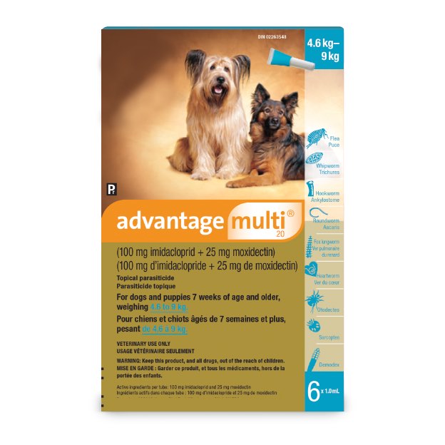 Advantage Multi for dogs Aqua 4.6 - 9 kg 6 x 1 ml