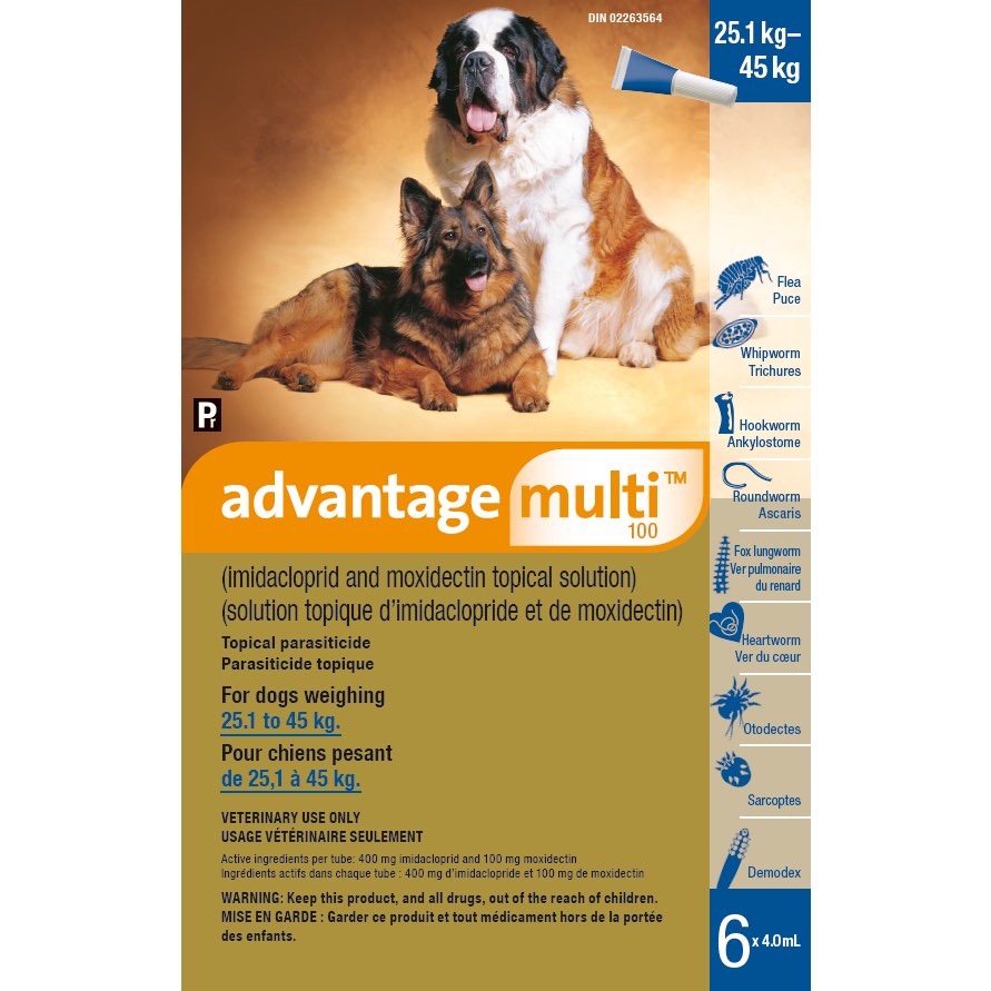 Advantage Multi for dogs Blue/Bleu 25.1 - 45 kg 6 x 4 ml